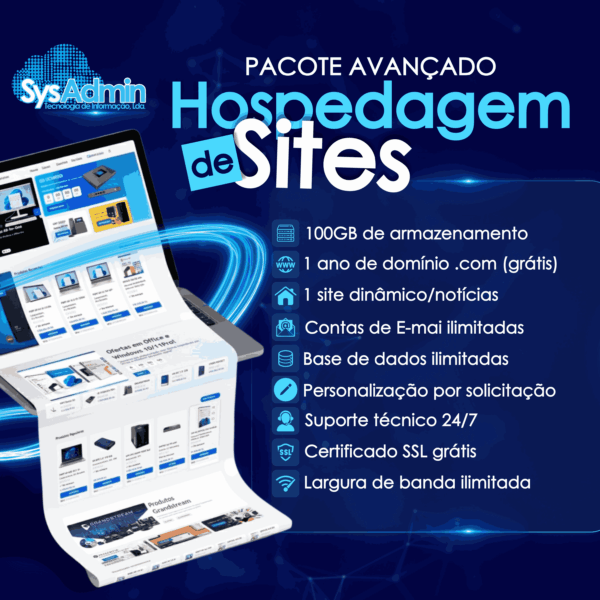 SITE PACOTE AVANÇADO & HOSPEDAGEM DE E-MAIL